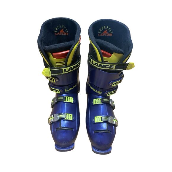 LANGE X9 ZERO Downhill Ski Boots Alpine Men’s Size 12 Blue Yellow 340mm *READ main image 5